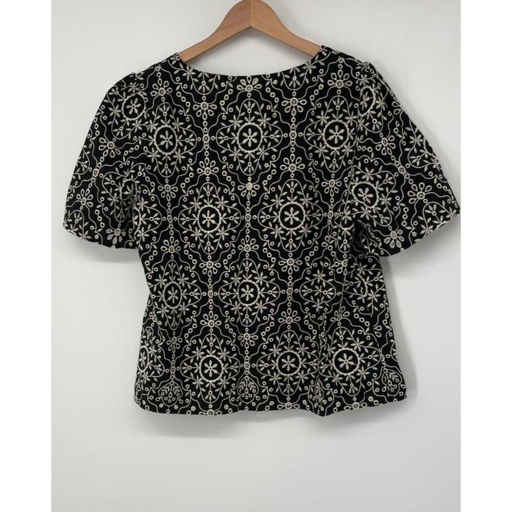 Sezane Black and White Floral Blouse - Picture 2 of 3